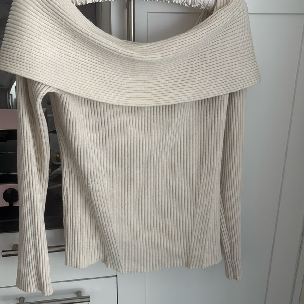 Banana republic off white off the shoulder top